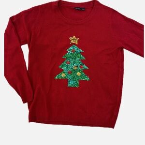 Red sequin Christmas Tree Sweater